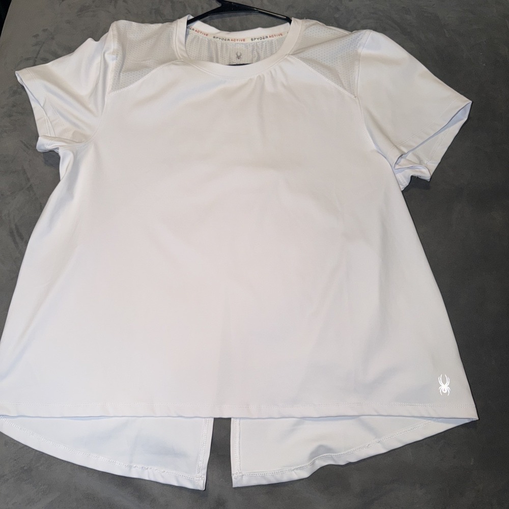 SPYDER Active Women's White Tshirt With Flare Back Sz XL